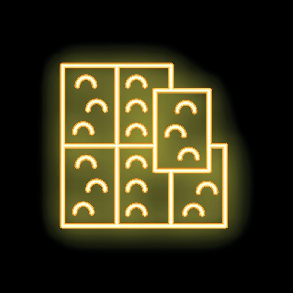 Neon icon of concrete tiles for repairing sidewalk vector