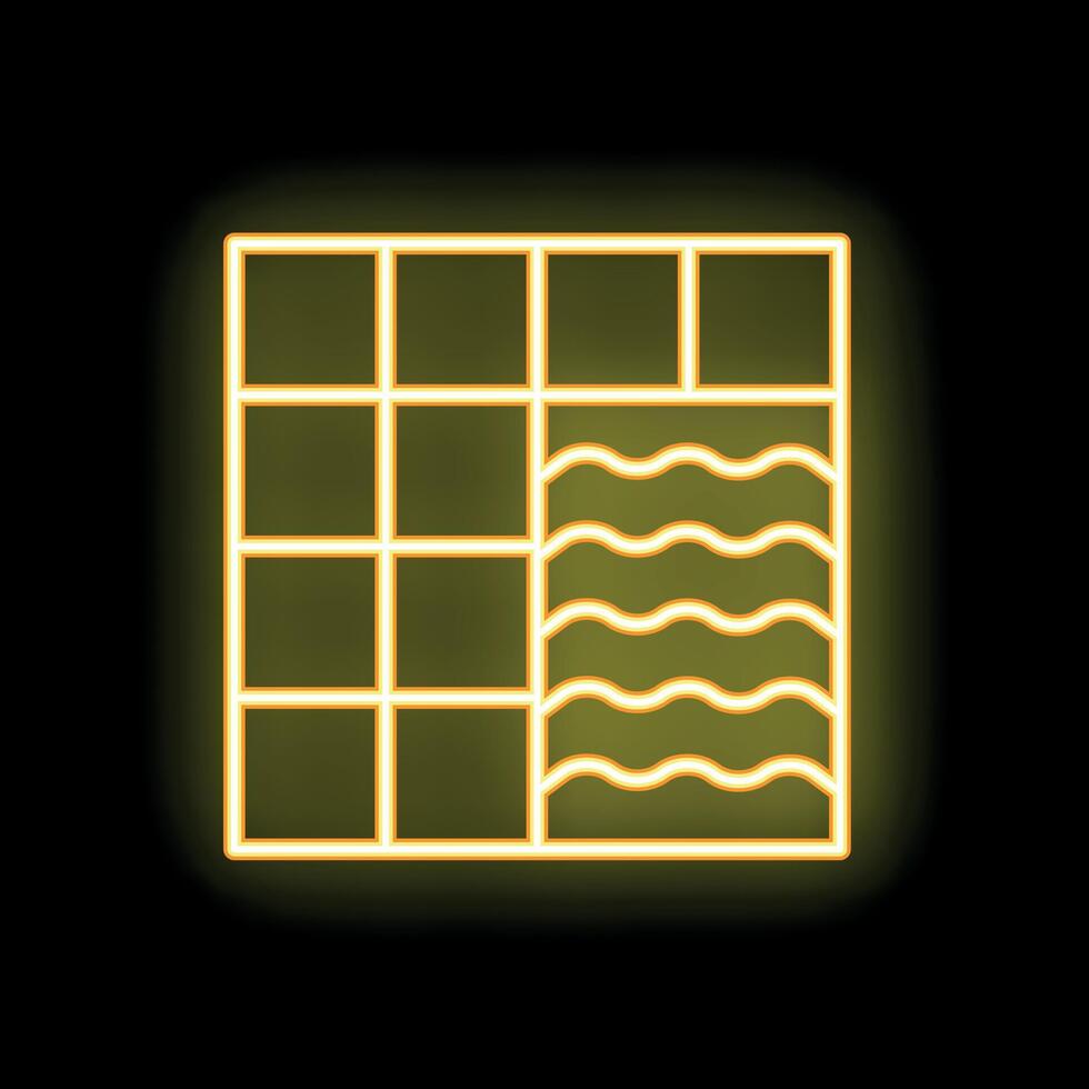 Neon yellow swimming pool icon glowing on black background vector