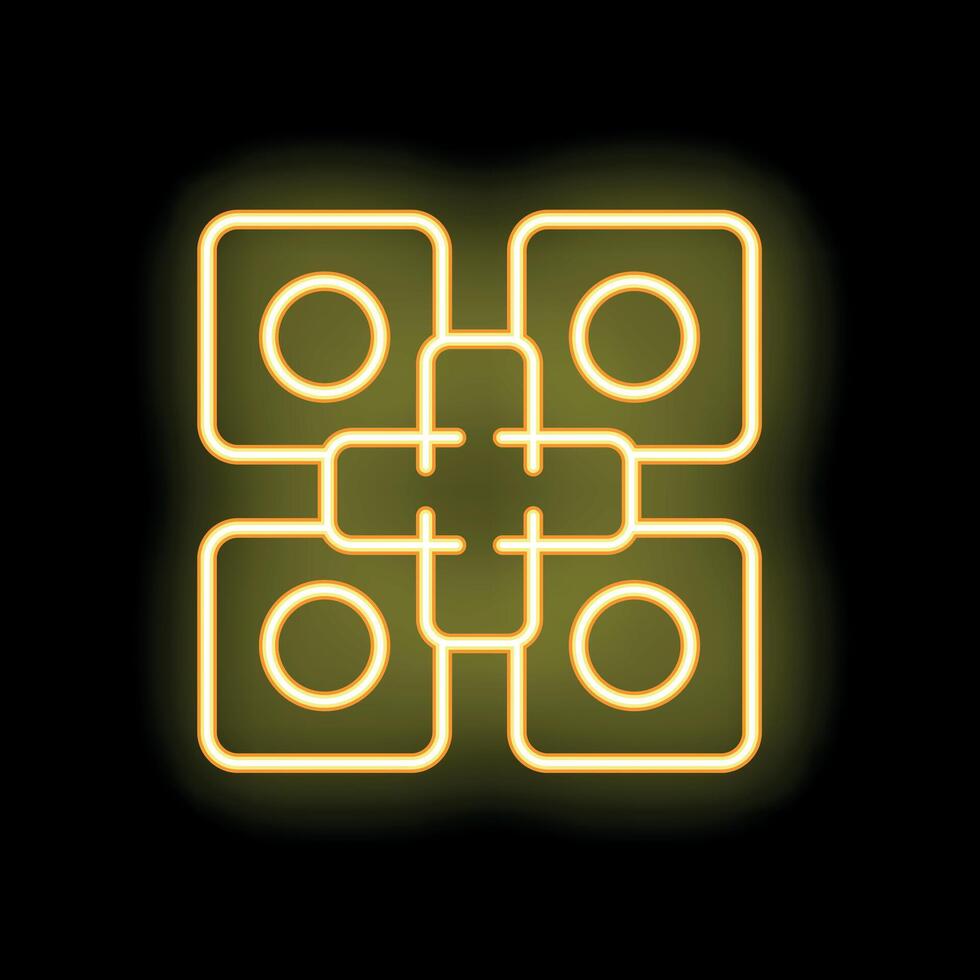 Neon glowing blockchain network on a black background vector