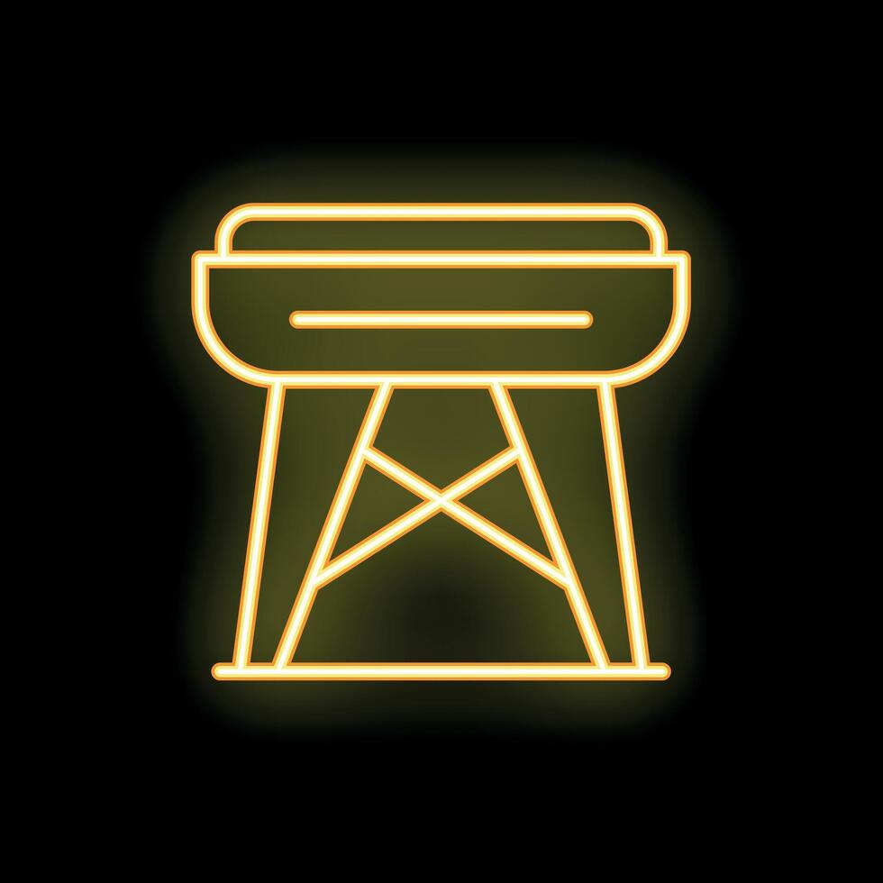 Neon sign of barbecue grill on a black background vector