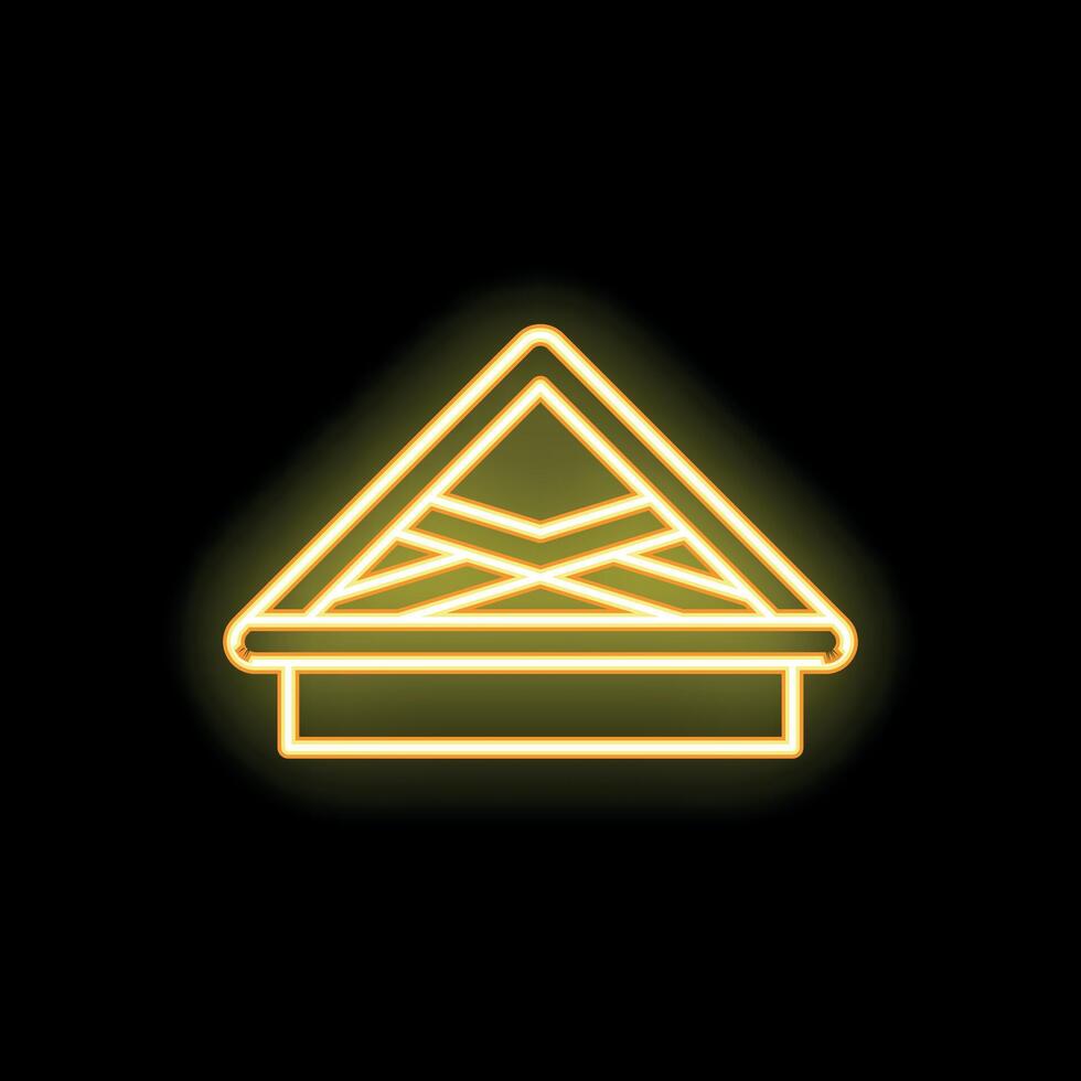 Neon sign showing a house with a triangular roof vector