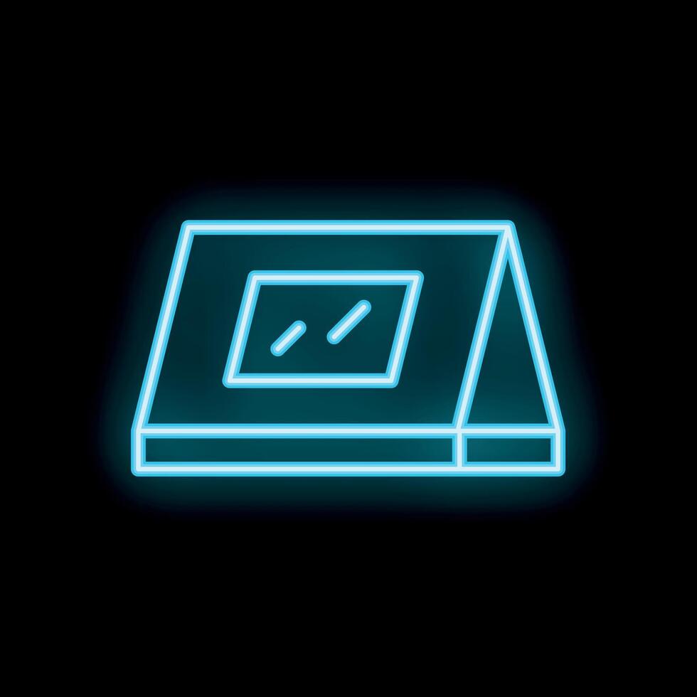 Neon desk calendar shining on black background vector