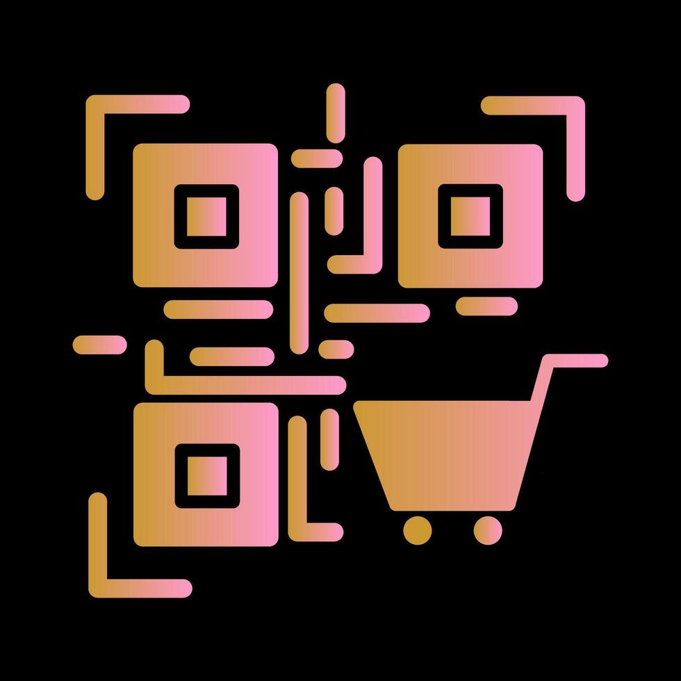 QR Code Shopping Icon Design vector