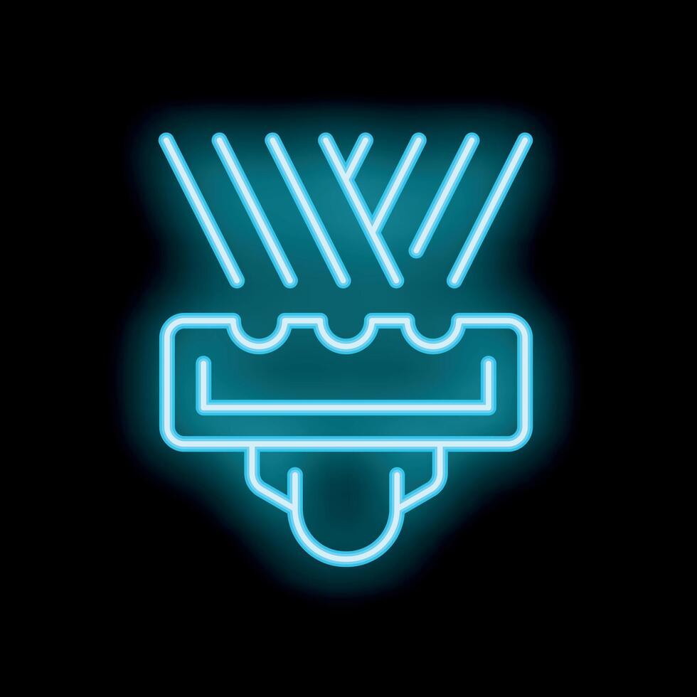 Neon icon of sprinkler system watering plants vector