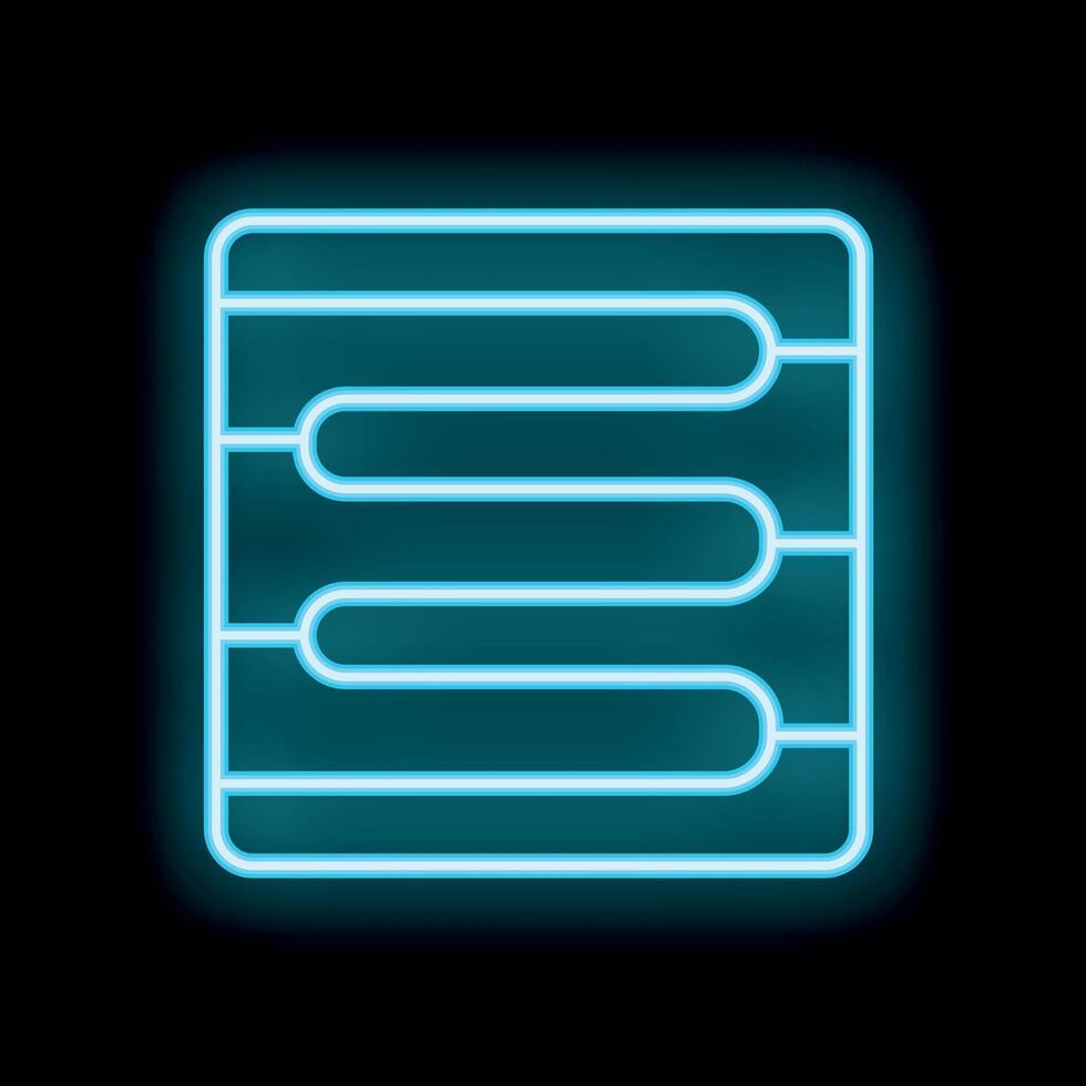 Neon blue server icon showing database storage system vector