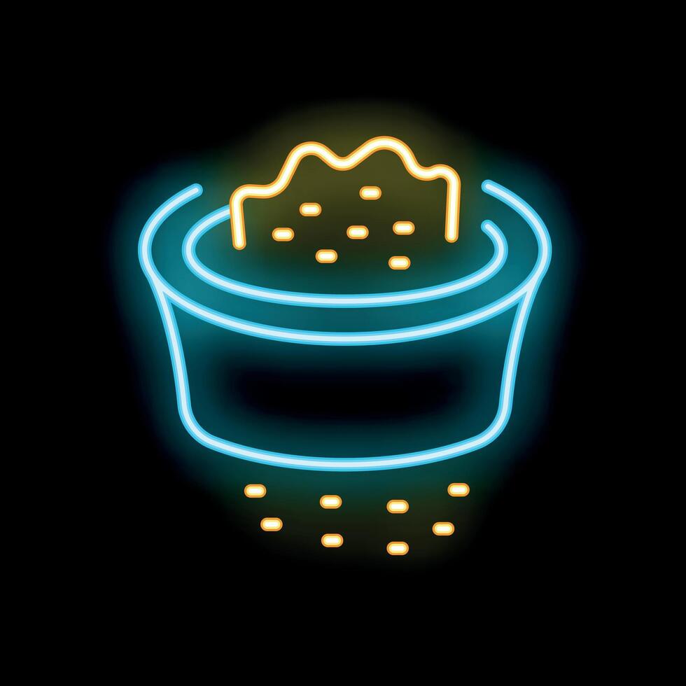 Neon sign of grinding marijuana in grinder for smoking vector