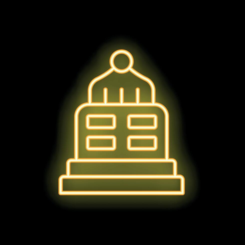 Neon sign of a politician giving a speech on a podium vector