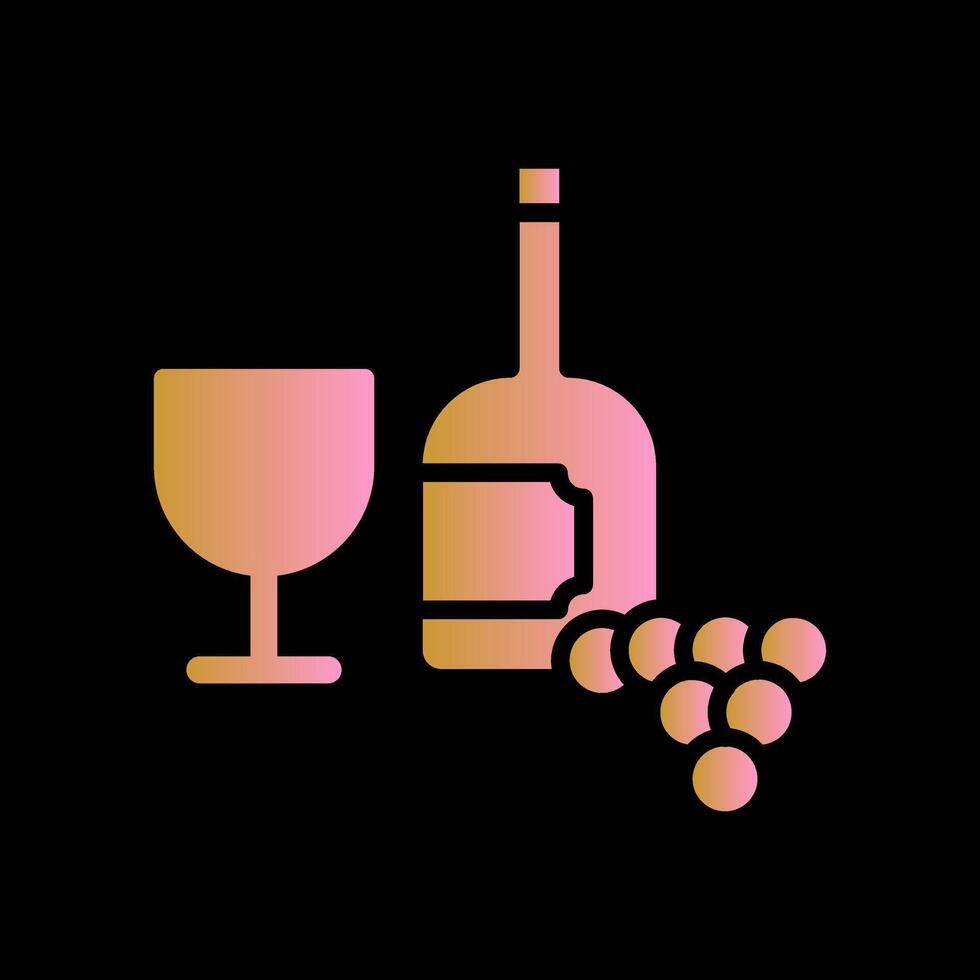 Wine Glass and Grapes Icon Design vector