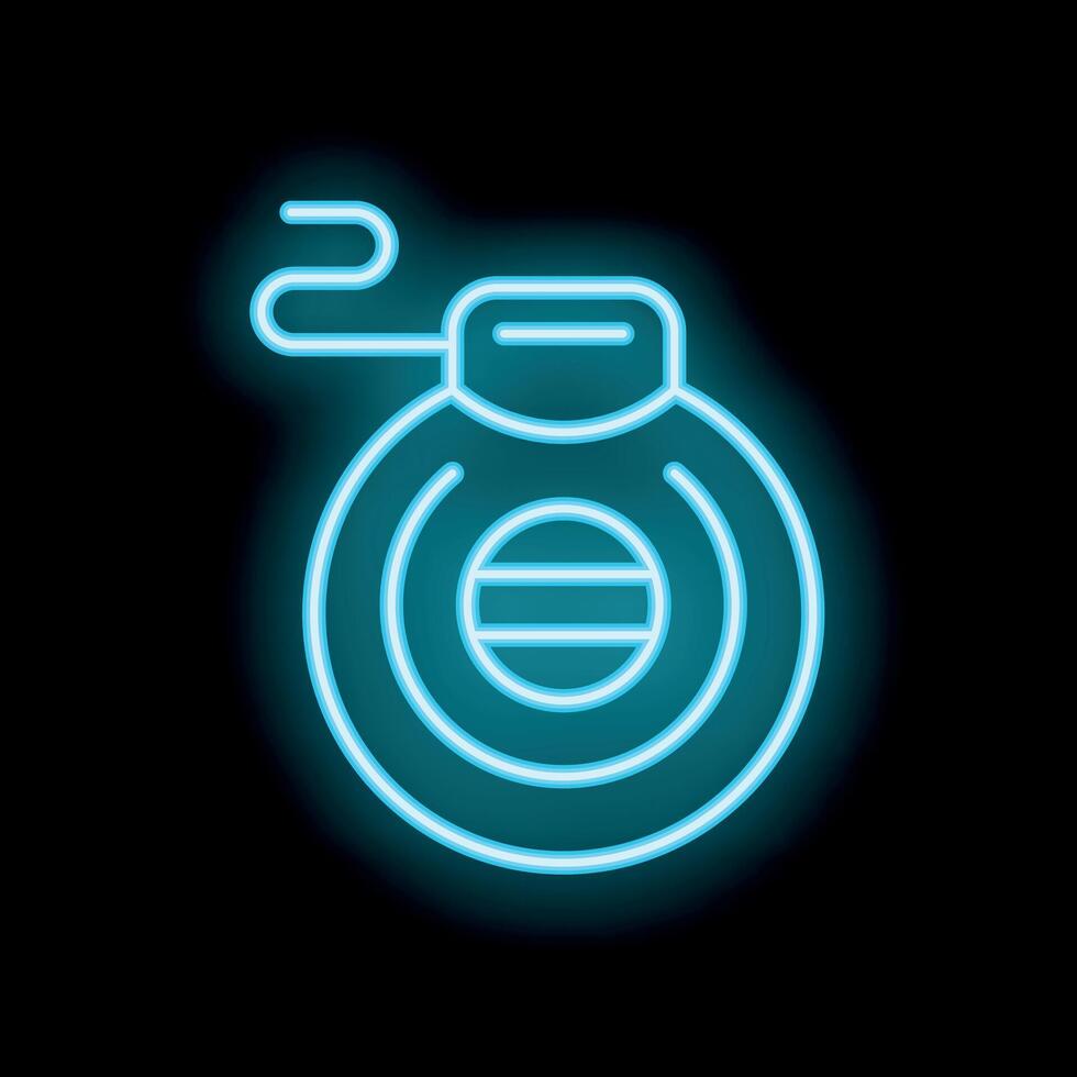 Blue neon sign of yo yo toy for entertainment and fun activities on black background vector