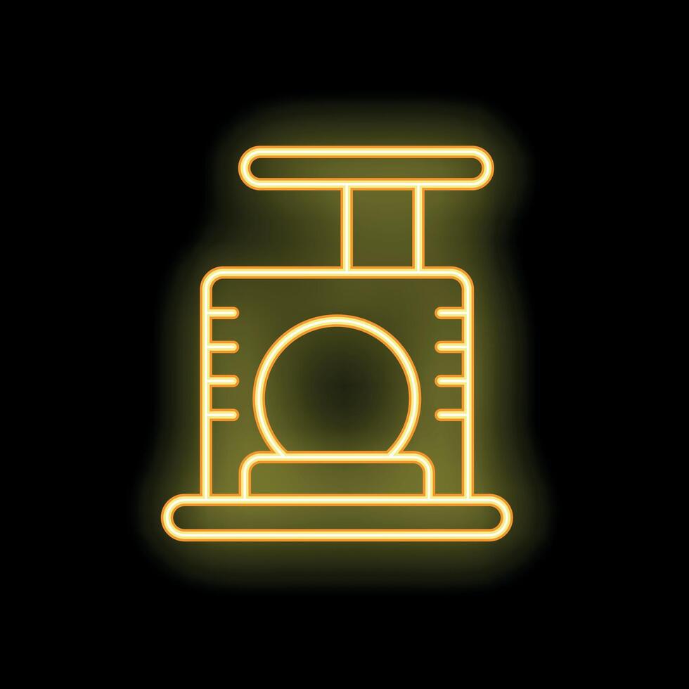 Neon sign of cat tree with scratching post on black background vector