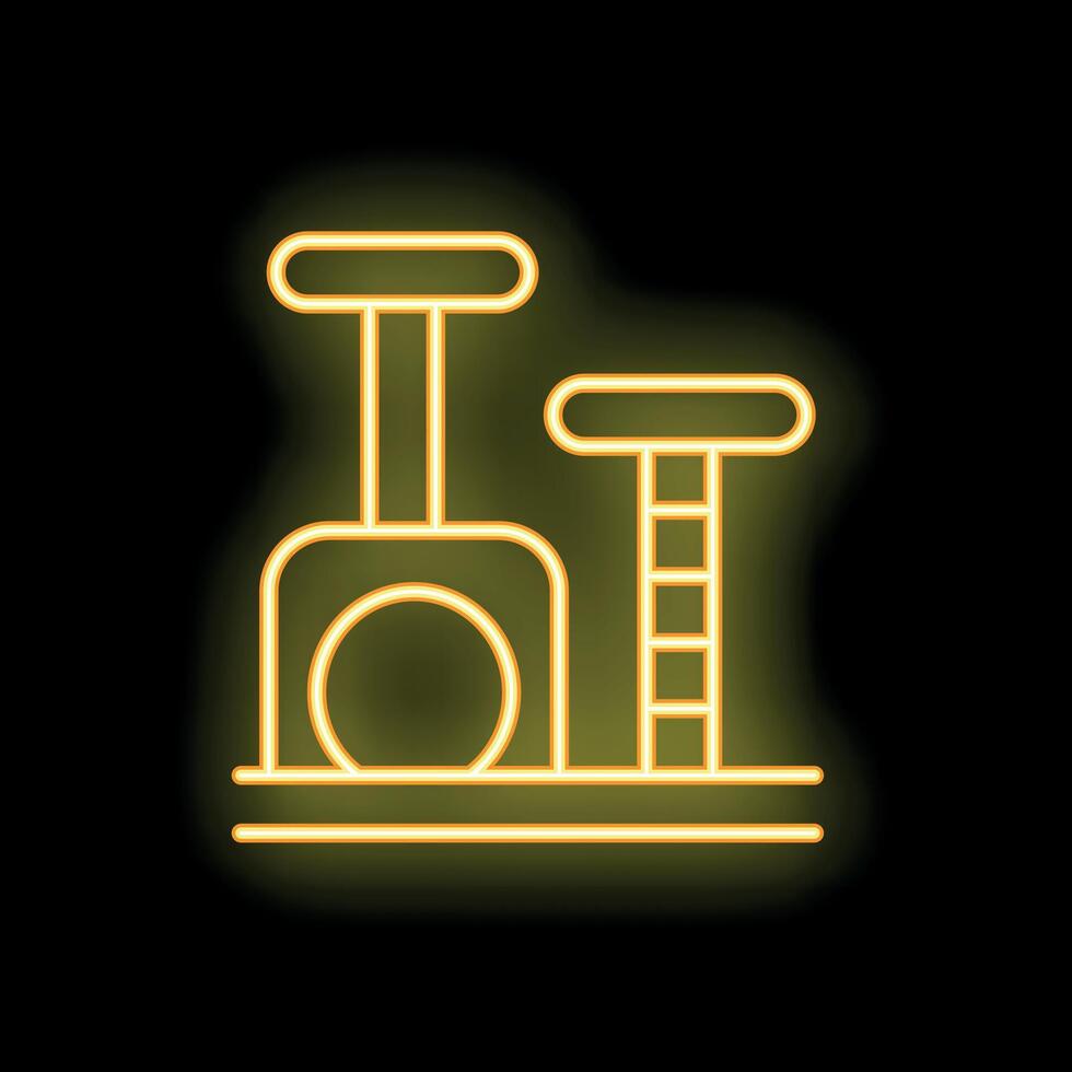 Neon cat tree glowing on a black background vector
