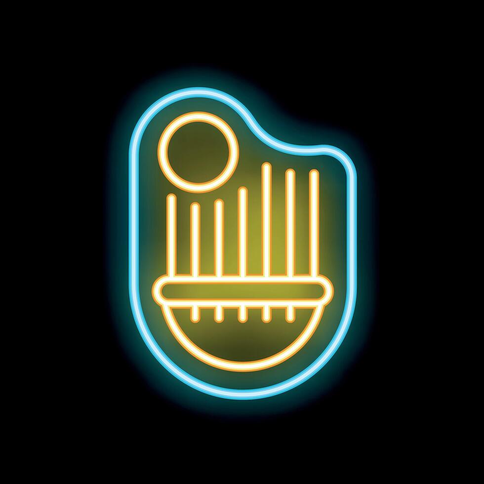 Neon sign representing a meat cut for restaurant menu or butcher shop vector
