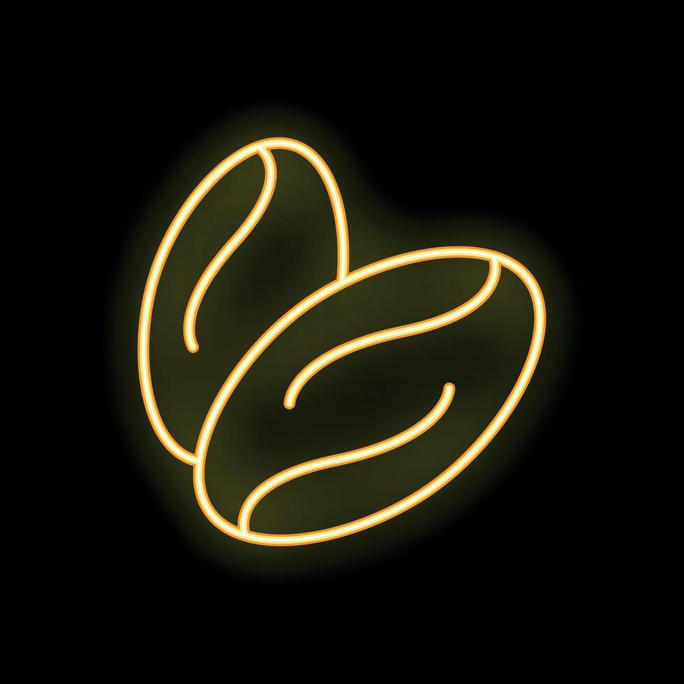 Neon yellow dates fruit glowing icon illustration vector