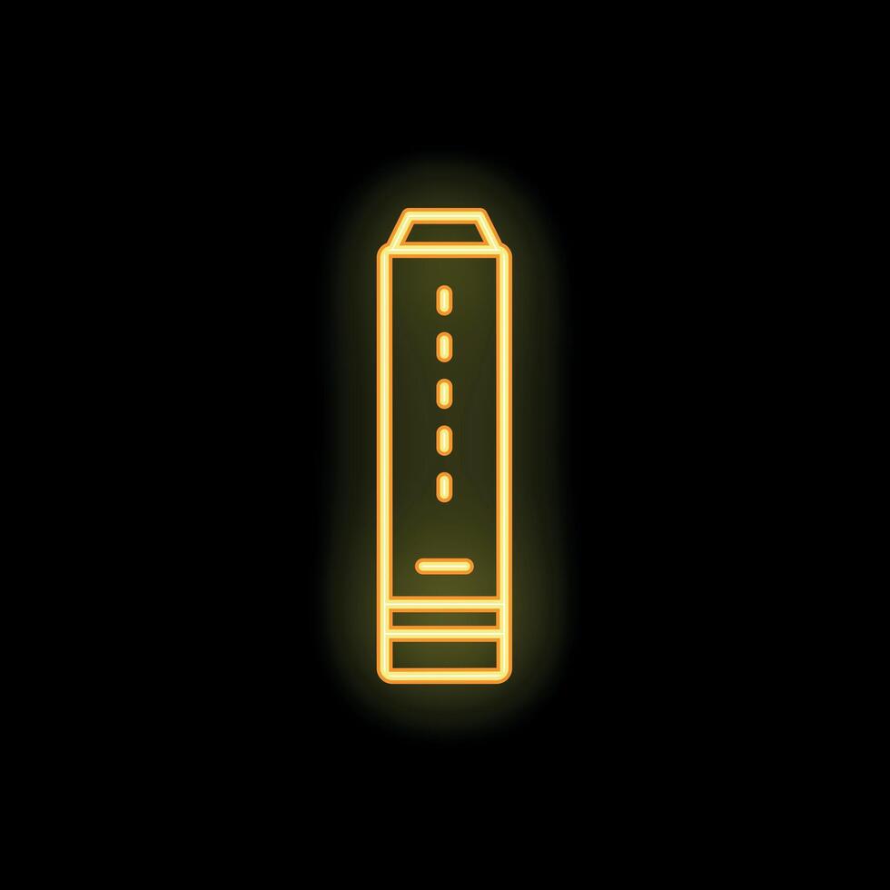 Neon wi fi router glowing on black background vector