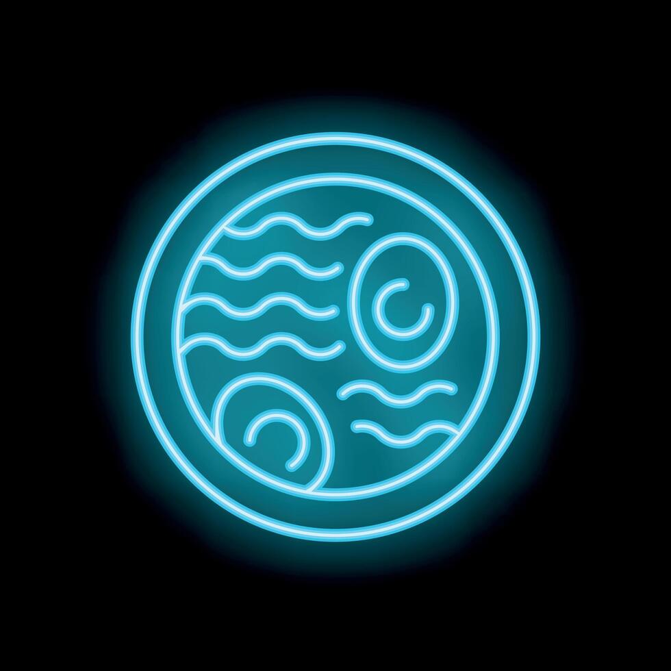 Blue neon sign of a swimming pool on black background vector