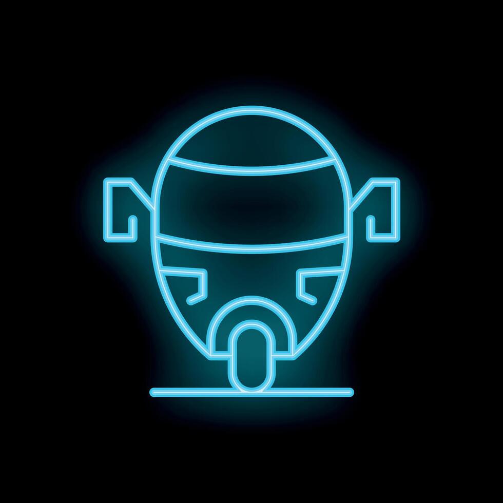 Neon style icon of a self driving bus on black background vector