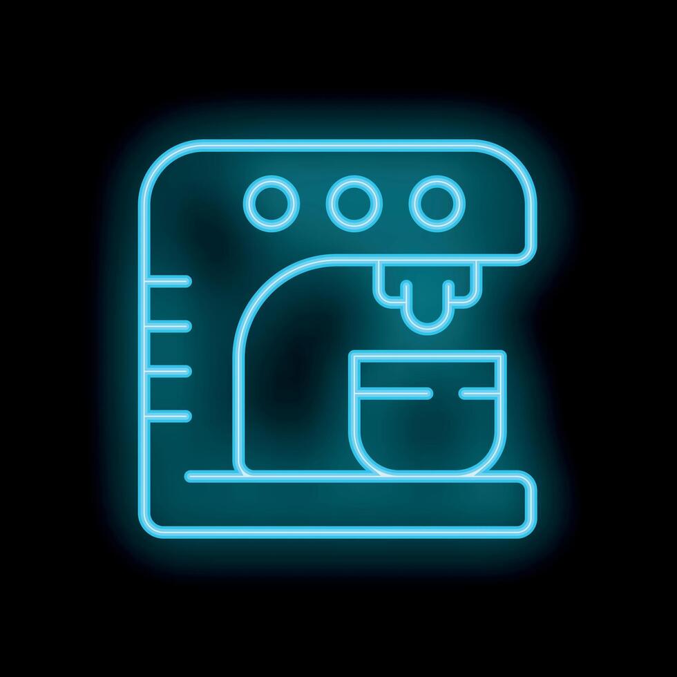 Neon icon of a kitchen mixer whisking ingredients in a bowl vector