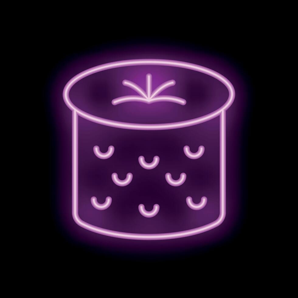 Neon sign of a pineapple fruit on black background vector