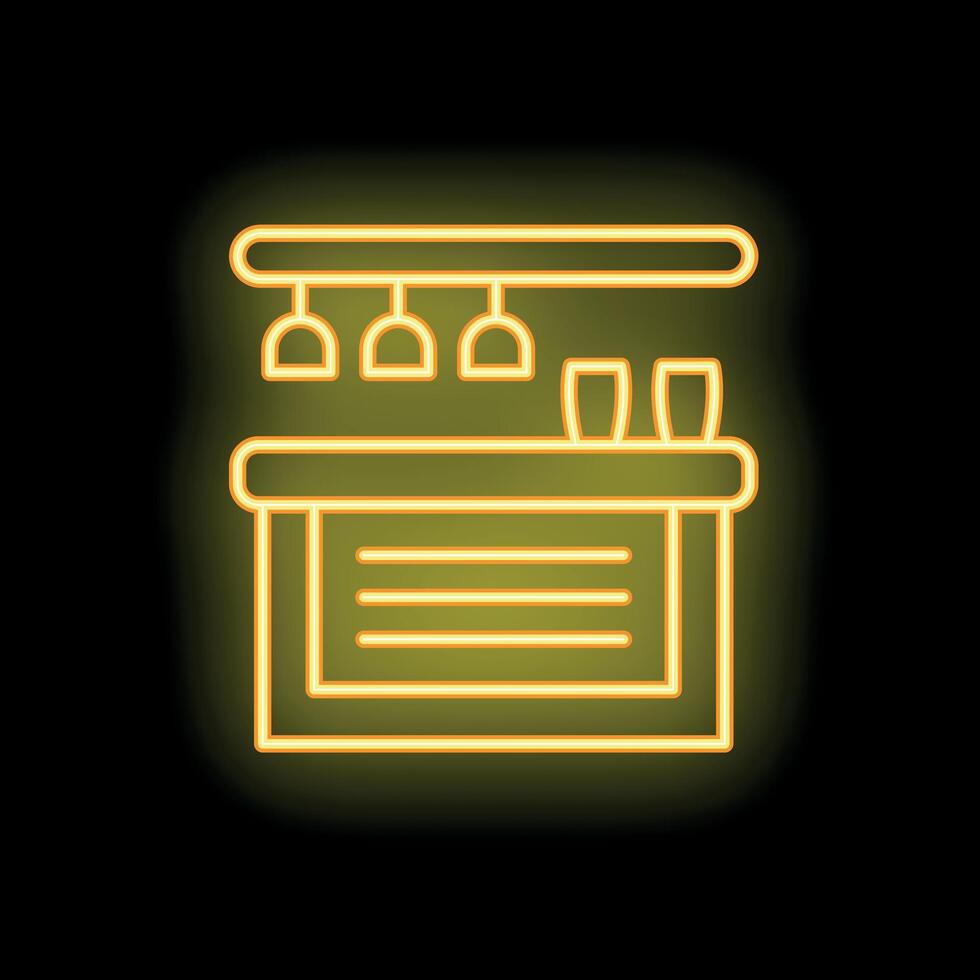 Neon bar counter glowing on a black background vector