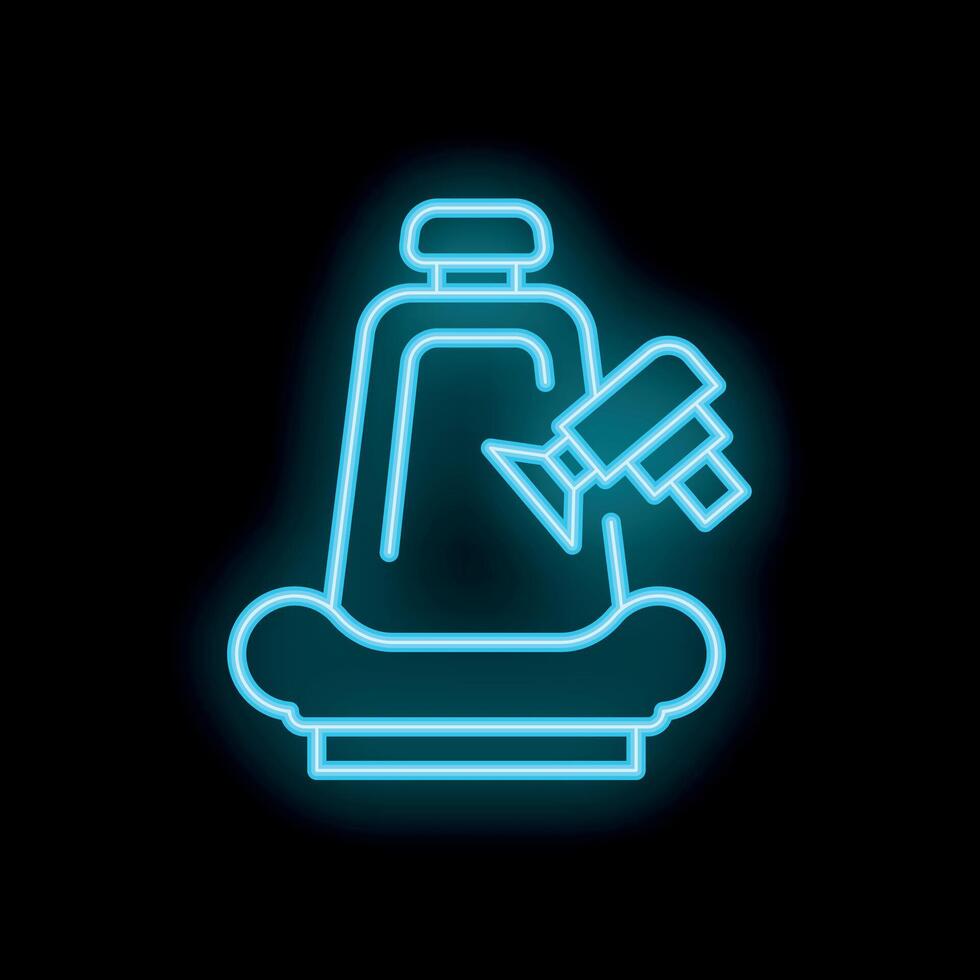 Neon icon of a cctv camera recording a car seat vector
