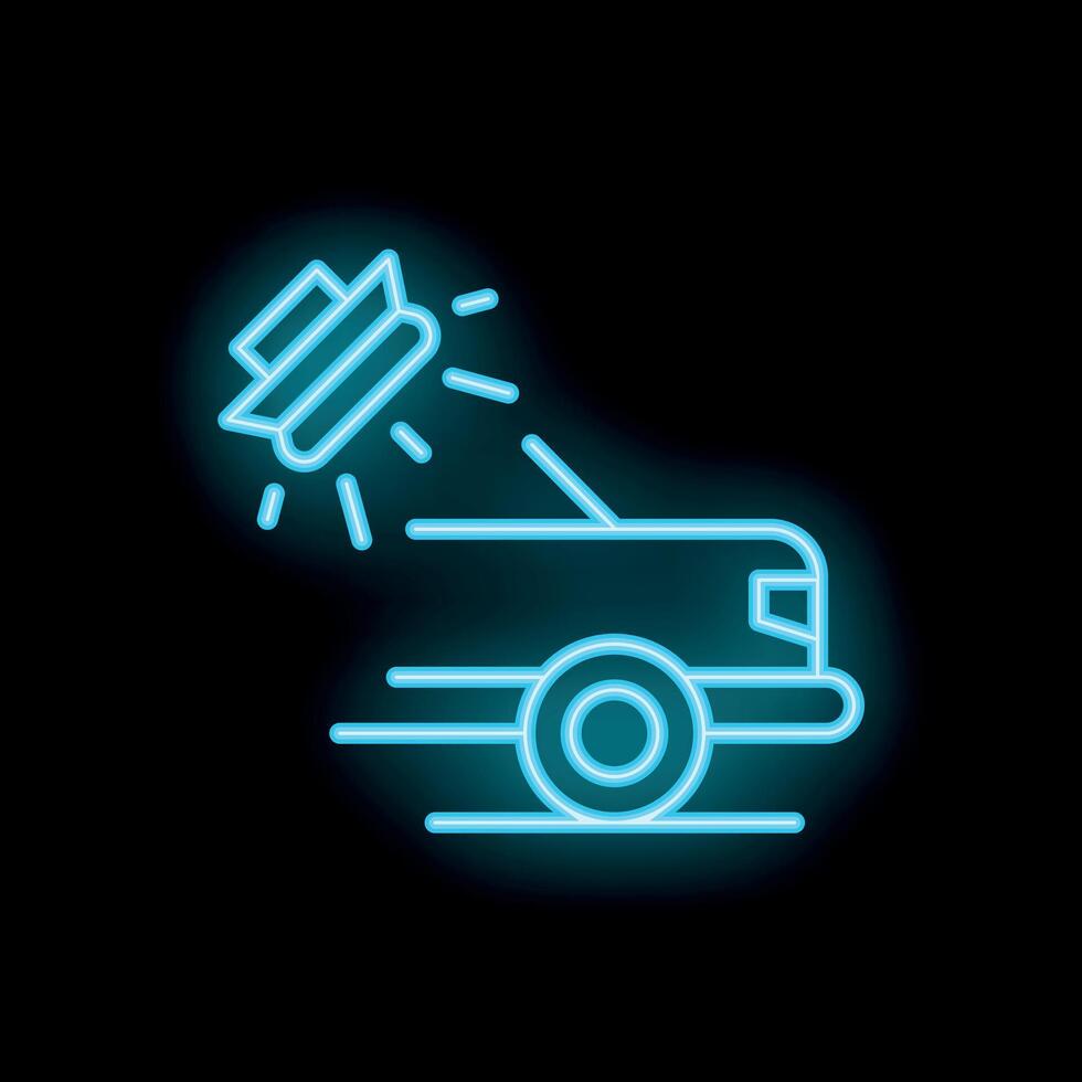 Neon style icon of car wash service sign vector
