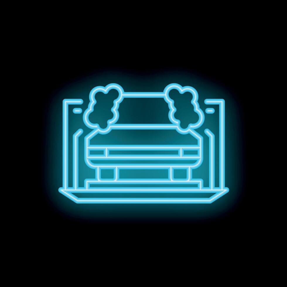 Neon sign of automatic car wash service on black background vector