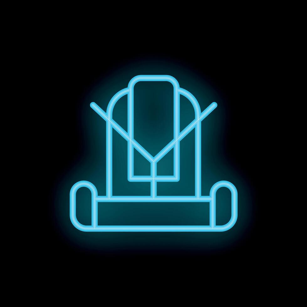 Neon icon of a baby cradle swinging on a black background vector