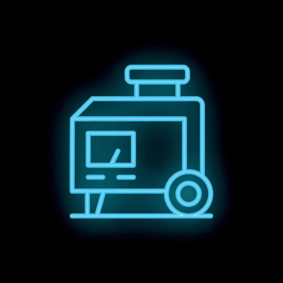 Neon sign of portable generator for power supply vector