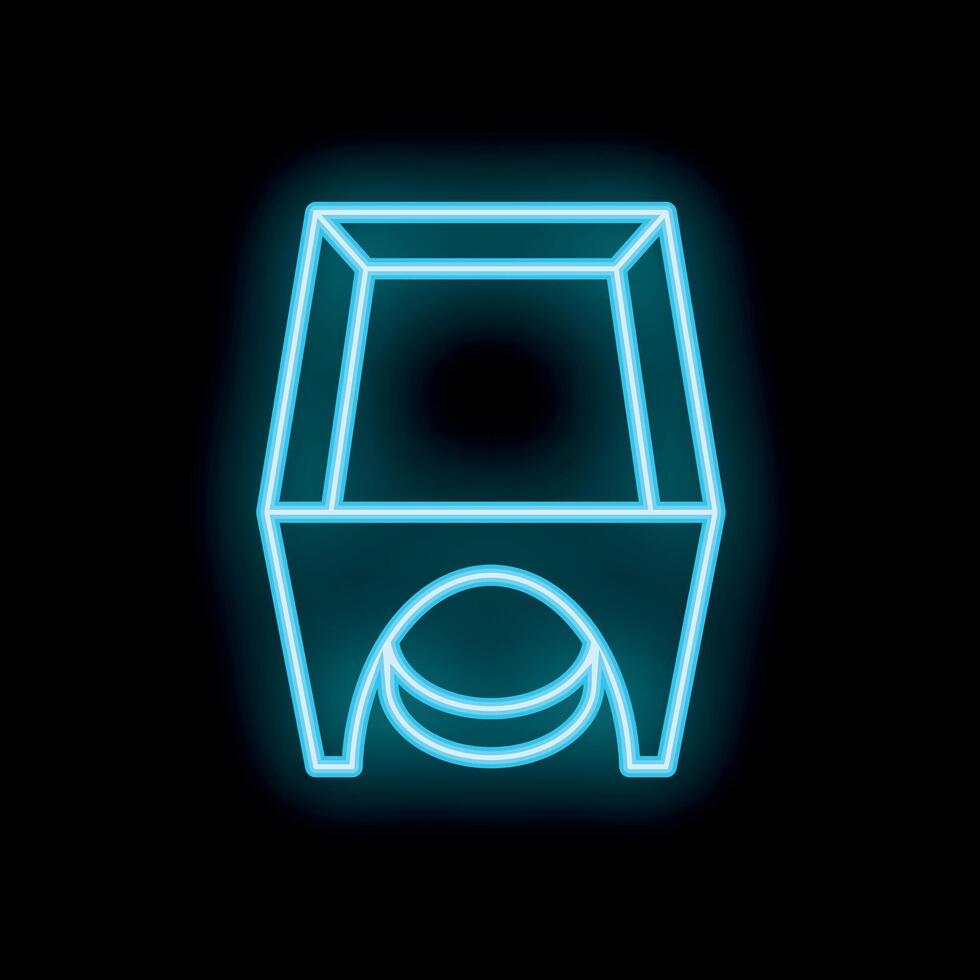 Neon sign representing a ring with a stone on a black background vector