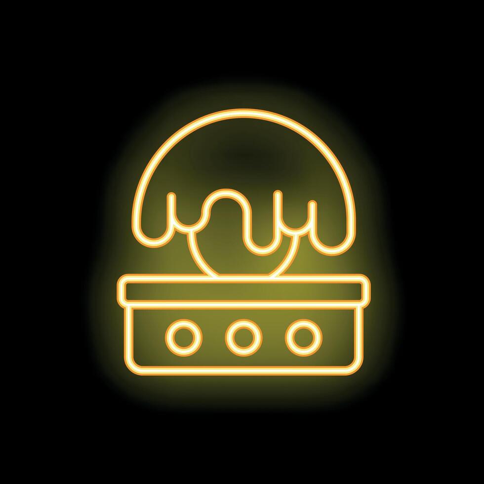Neon sign of bonsai tree growing in a pot for home decoration vector
