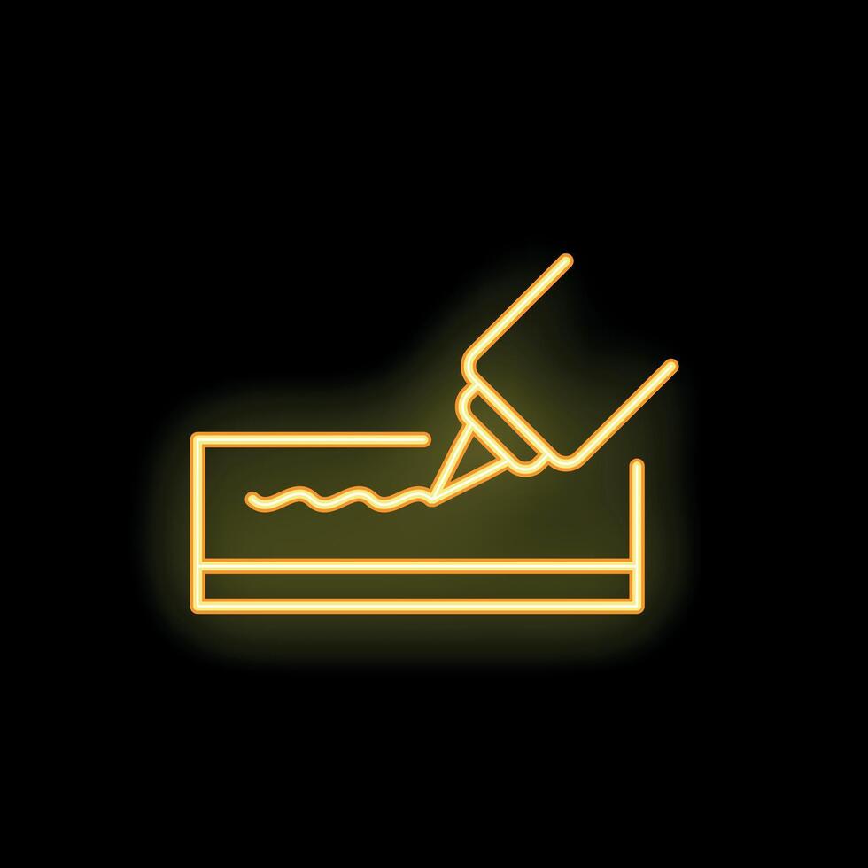 Neon sign of pastry bag decorating a cake with icing vector