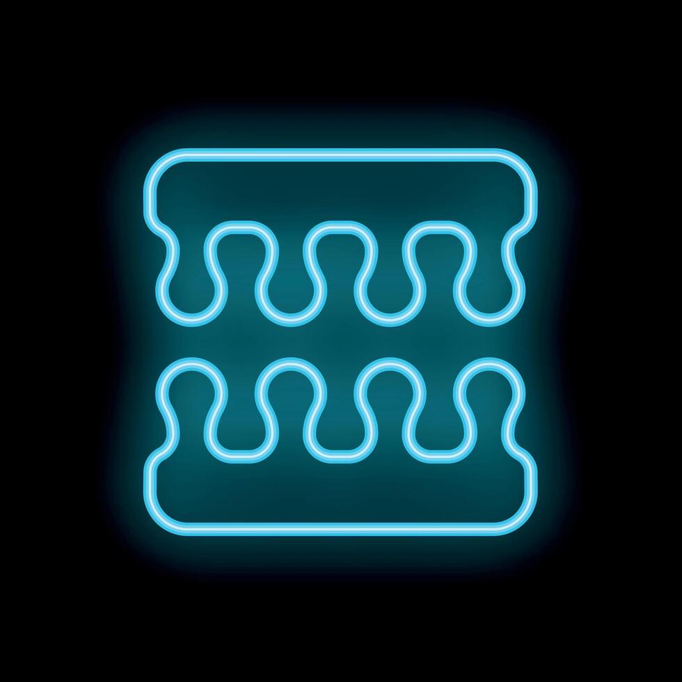 Blue neon orthopedic insole icon glowing in the dark vector