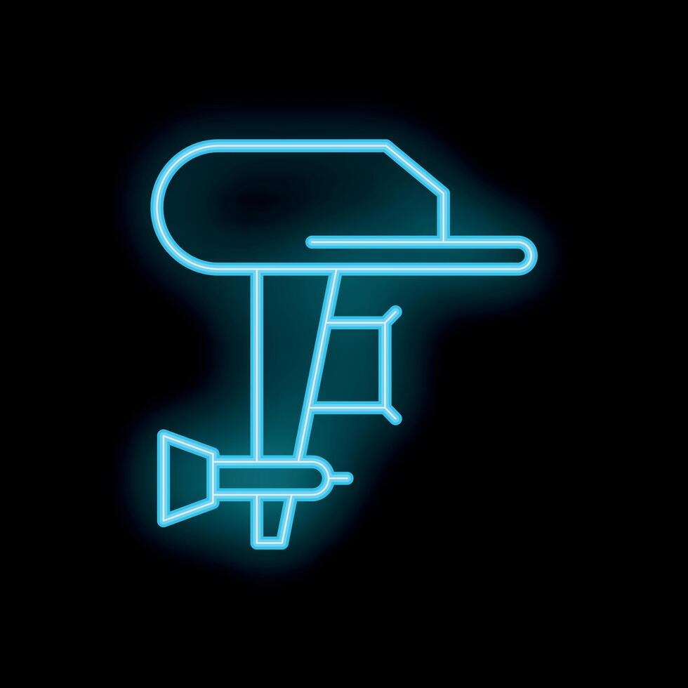Neon motor creating a vibrant glow against black background vector