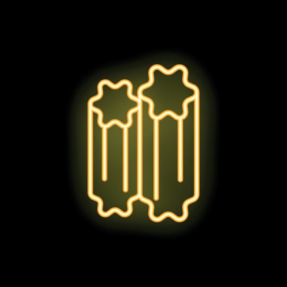 Neon icon of two glasses of beer with foam on black background vector