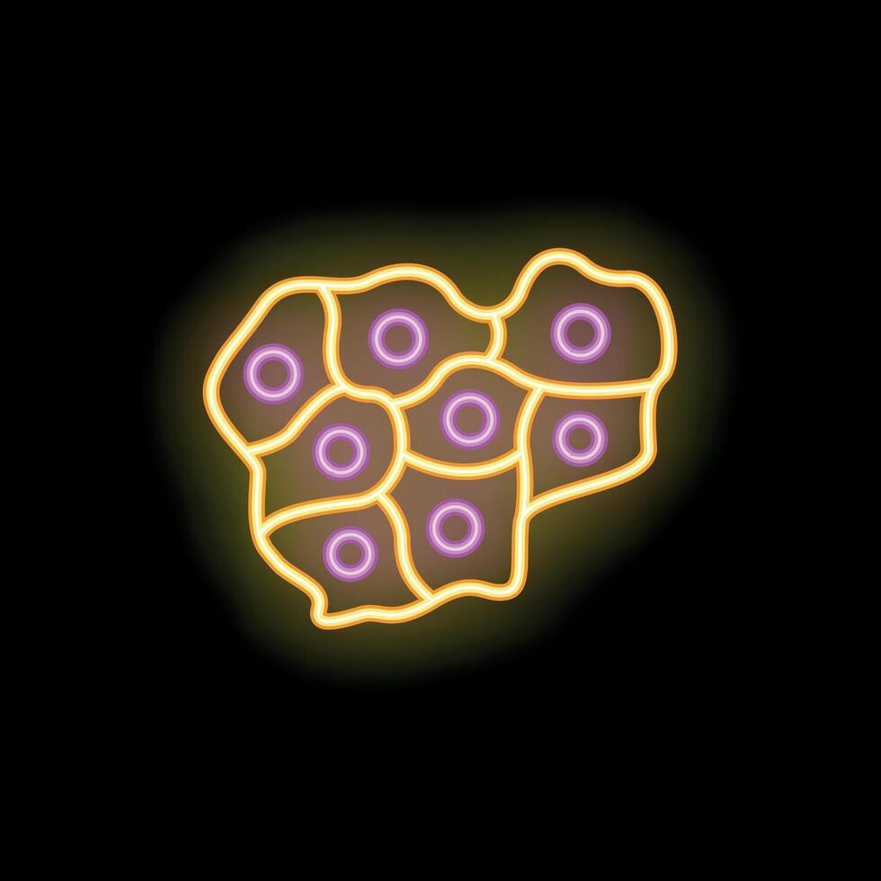 Neon icon of cells dividing representing biological concept vector