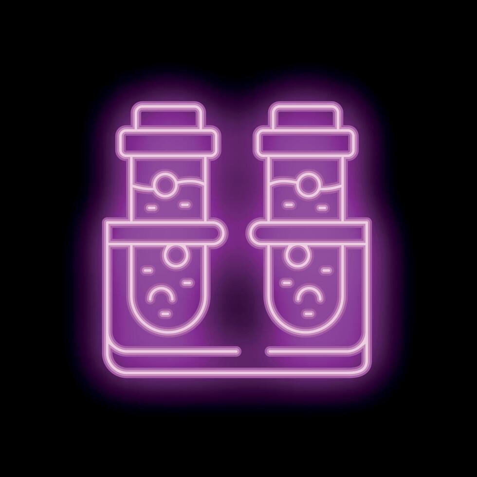 Neon icon of water cooler with sad emoji representing dehydration vector