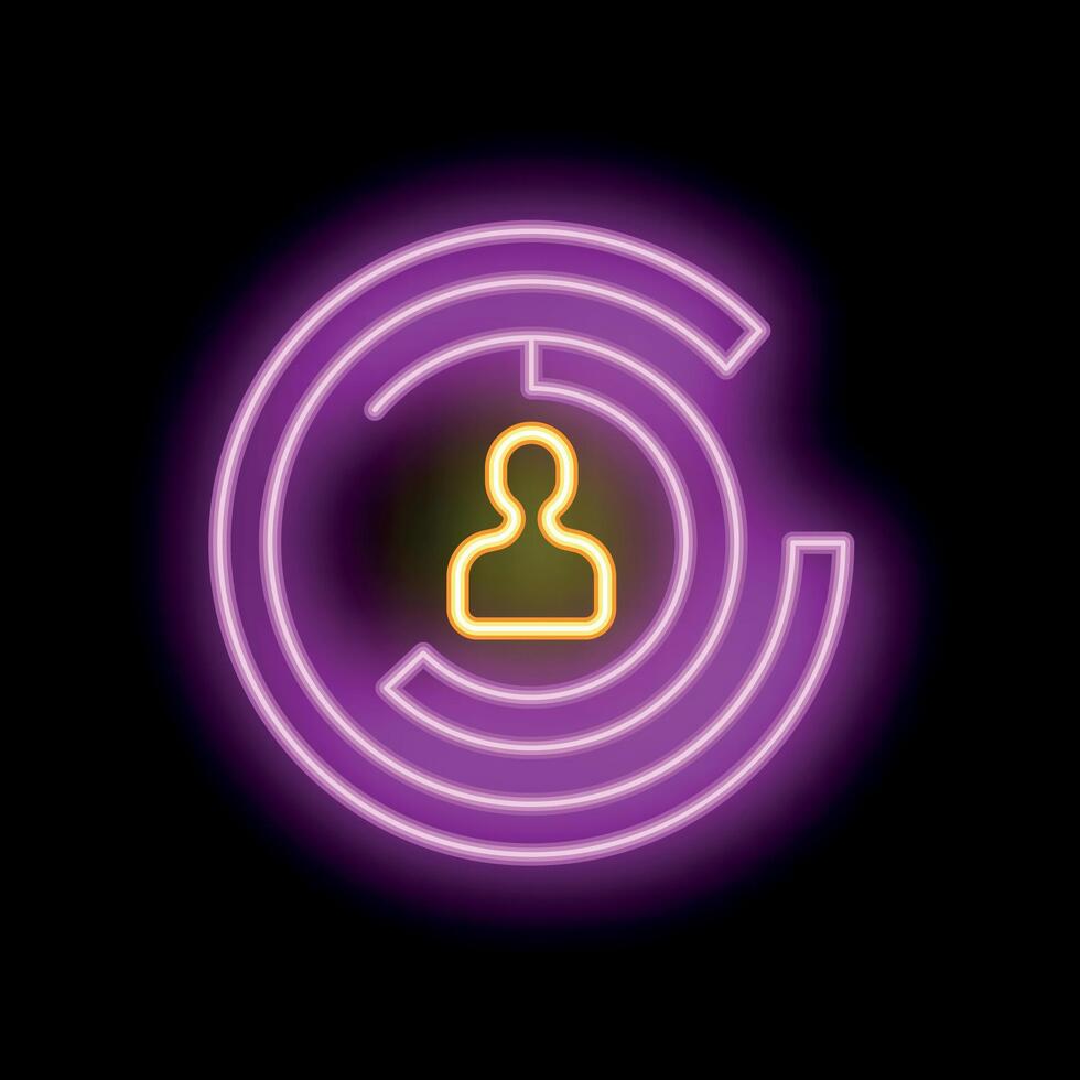 Neon icon representing customer centric business model vector