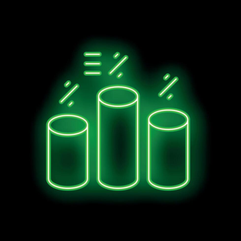 Neon glowing graph showing increasing business growth vector