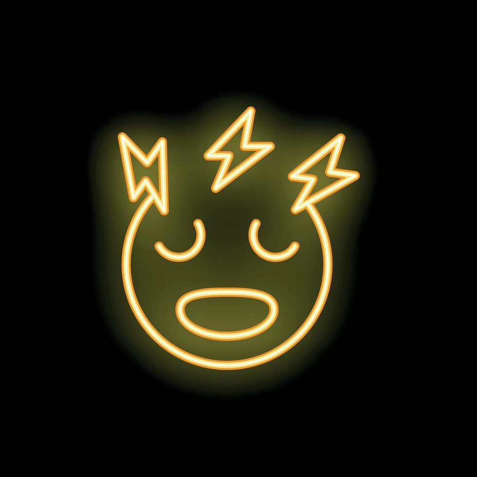 Neon sign showing a face experiencing headache pain vector