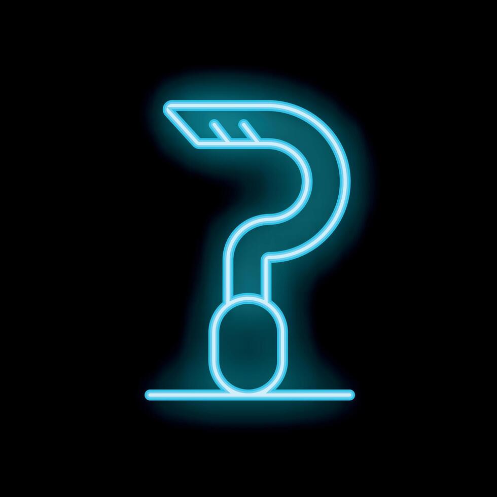 Glowing neon crowbar icon on a brick wall vector