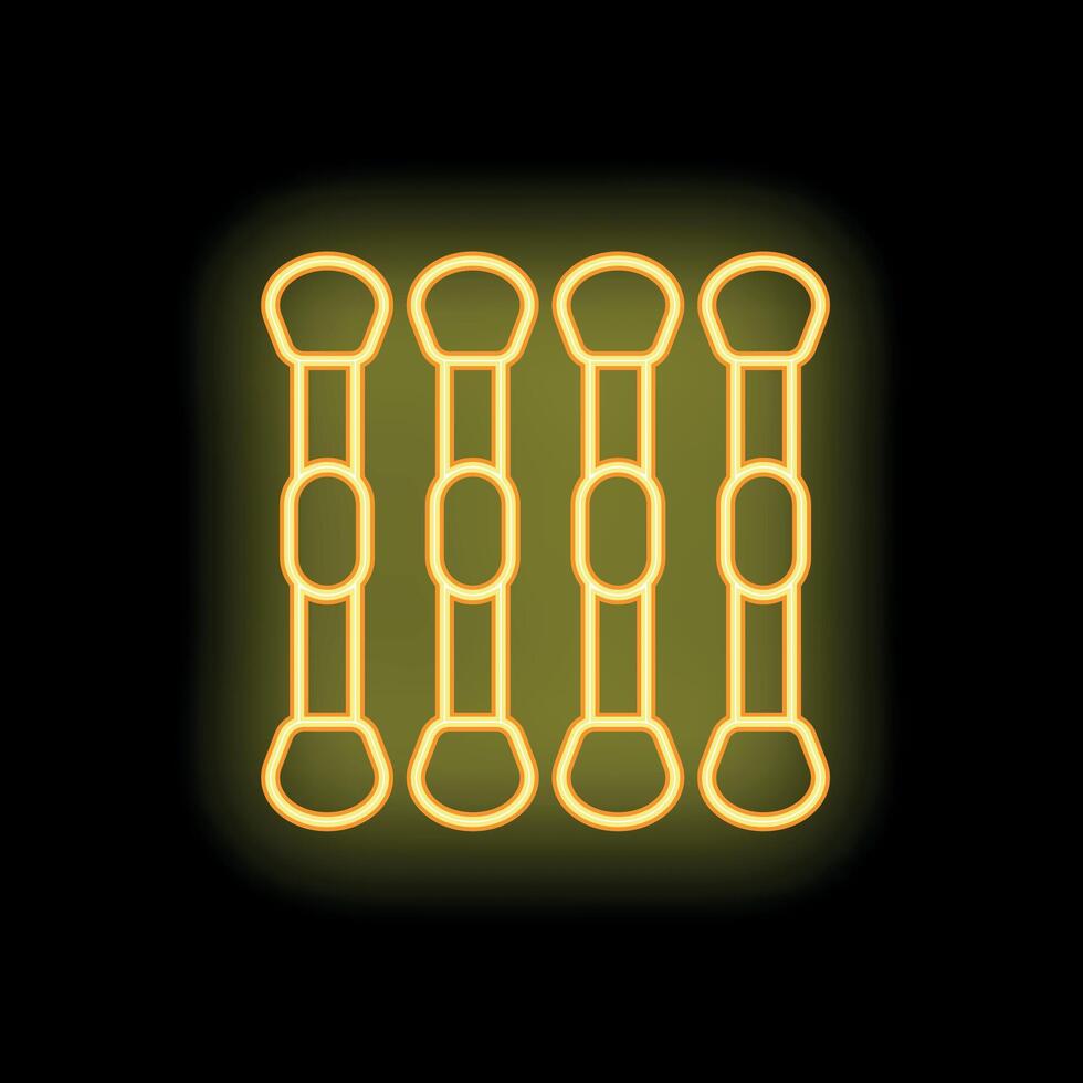 Neon yellow dna structure glowing on black background vector