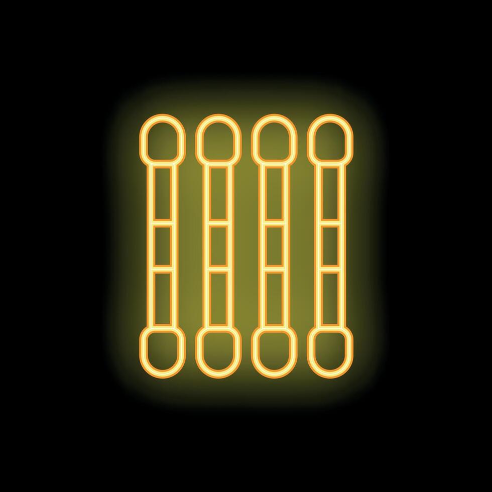 Neon matches icon glowing on dark background vector
