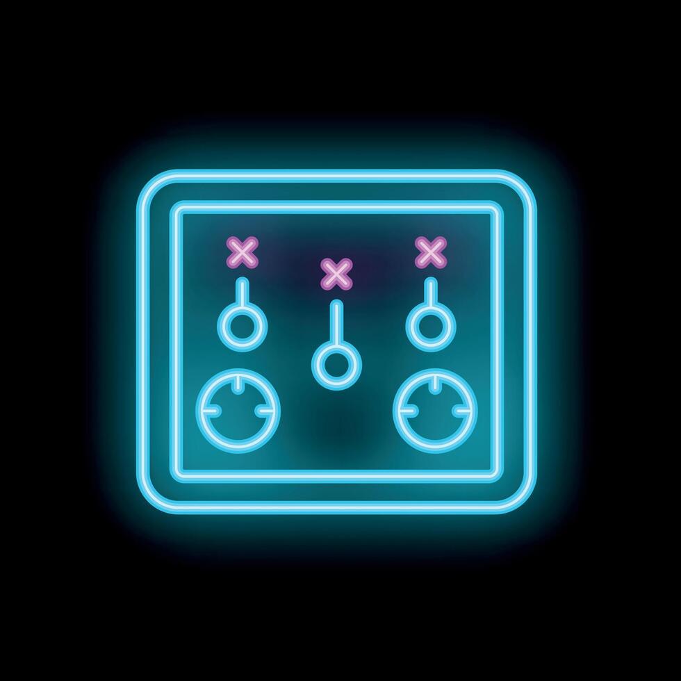 Neon icon of a strategy board game for entertainment vector