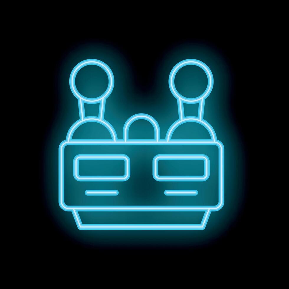 Neon icon of coffee machine brewing four cups of coffee vector