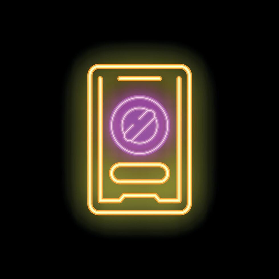 Glowing neon line no smoking icon isolated on black background. illustration vector