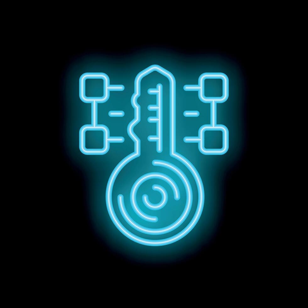 Neon icon of digital key showing concept of secure access and data protection vector