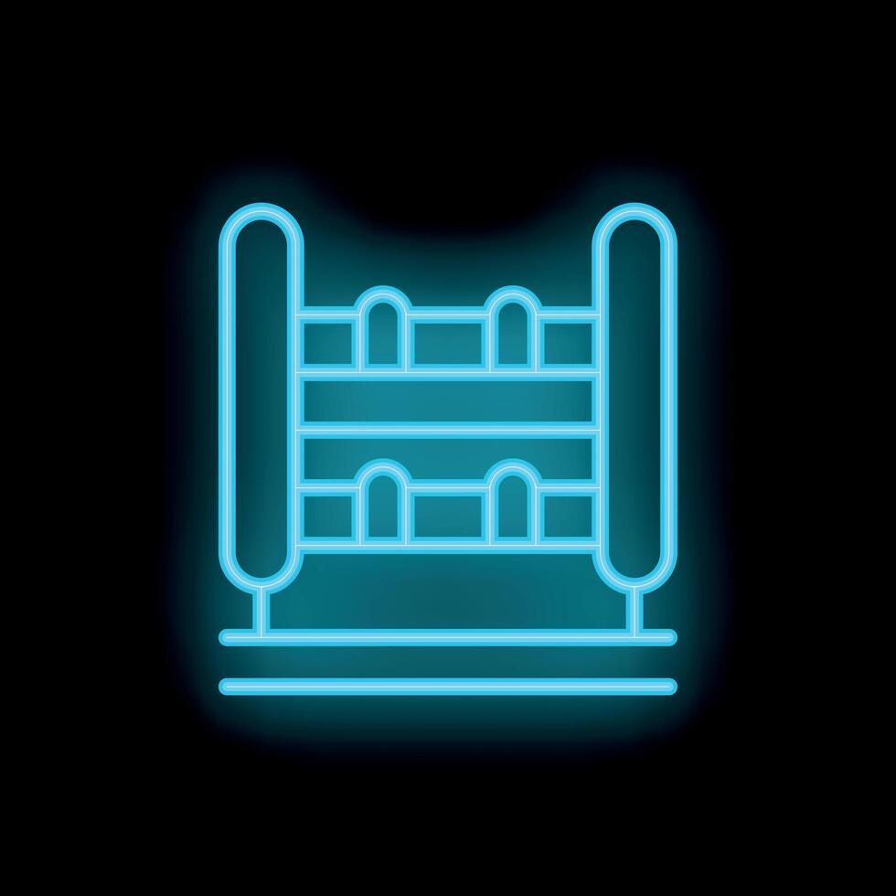Neon sign showing monkey bars for children on a playground vector