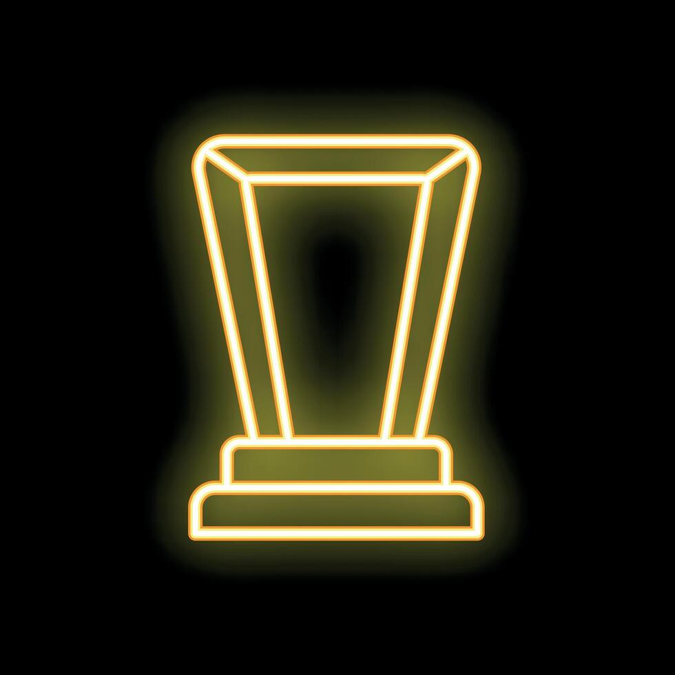 Neon sign of empty museum stage displaying nothing vector