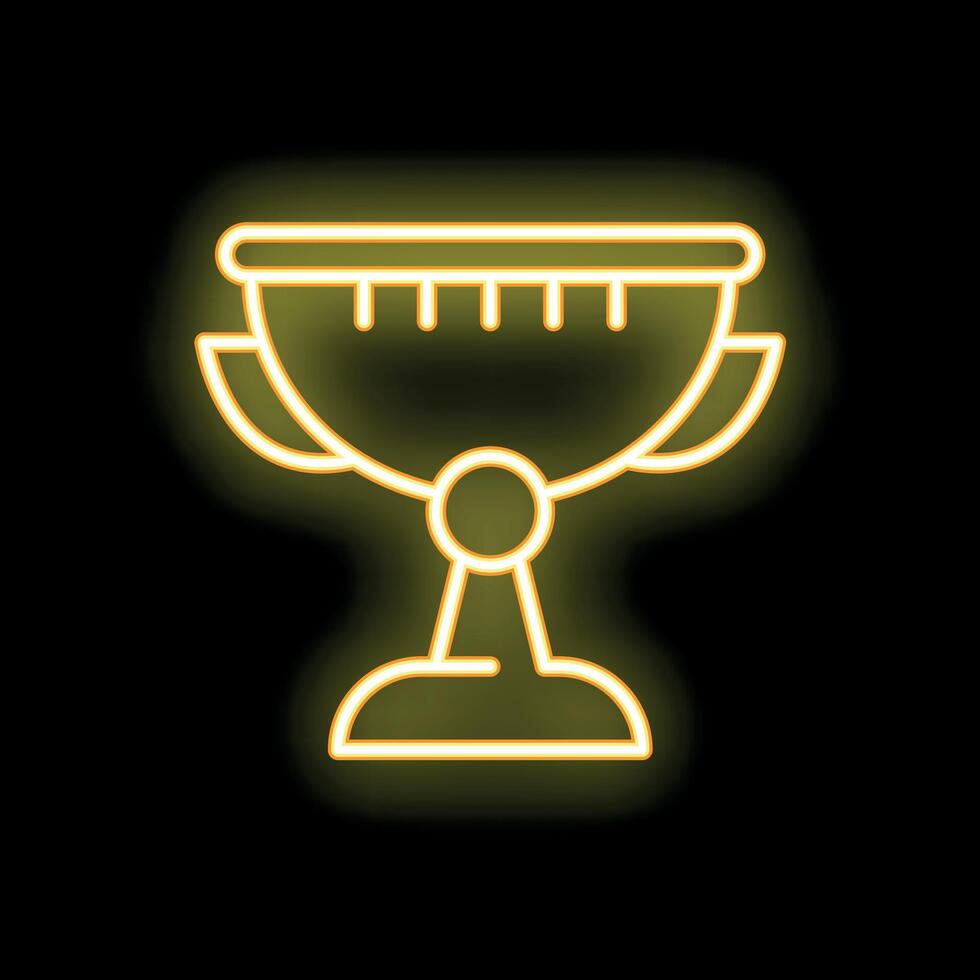 Neon sign of a barbecue grill glowing on a black background vector