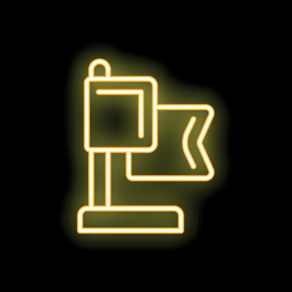 Neon yellow flag pointing the way on black background vector
